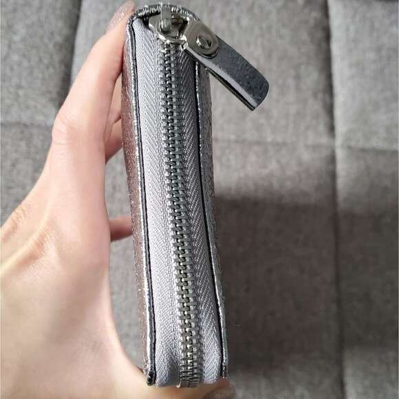 Maison Martin Margiela 11 Silver Cracked Leather Foil Travel Long Wallet Clutch - Picture 10 of 15